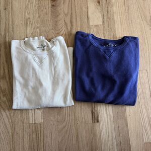 Crewcuts Thermals Boys T Shirts Winter Tees Blue White Waffle Lot of 2 14-16